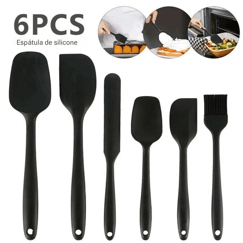 Conjunto de 6 Espátulas de Silicone, Antiaderentes e Resistentes ao calor