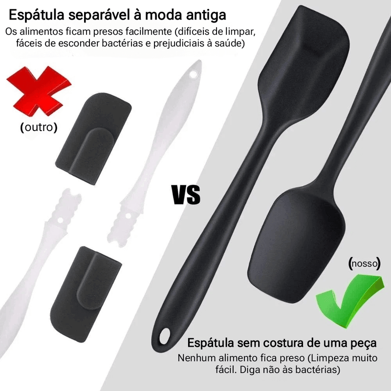Conjunto de 6 Espátulas de Silicone, Antiaderentes e Resistentes ao calor